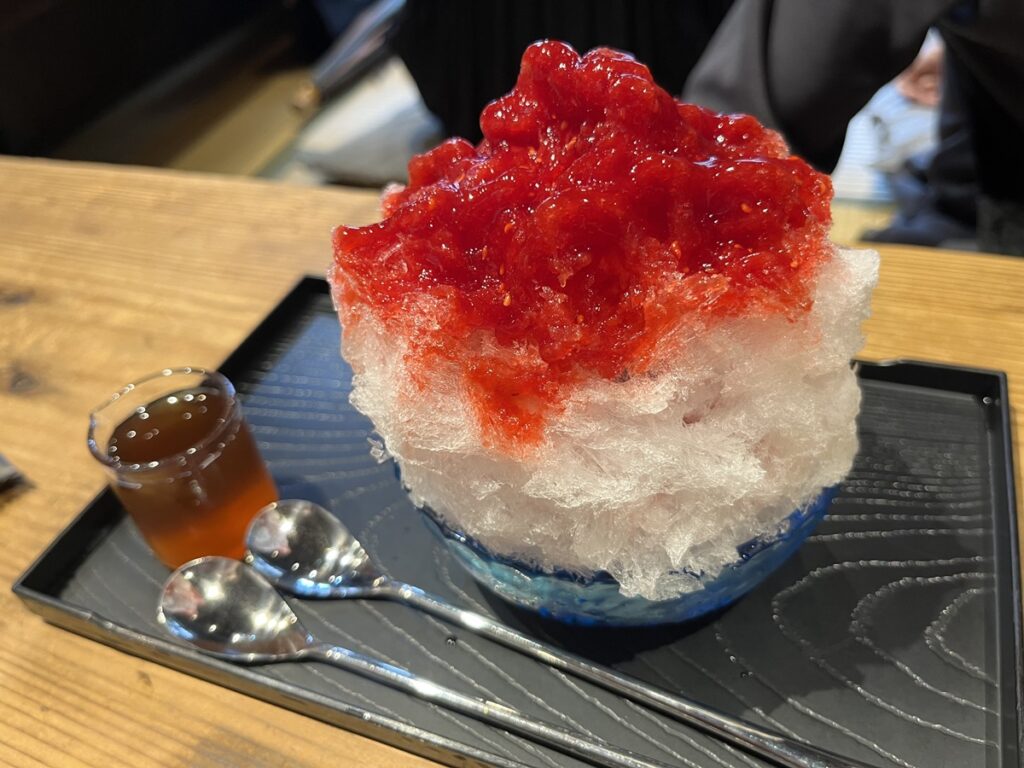 お茶を贈る人のかき氷